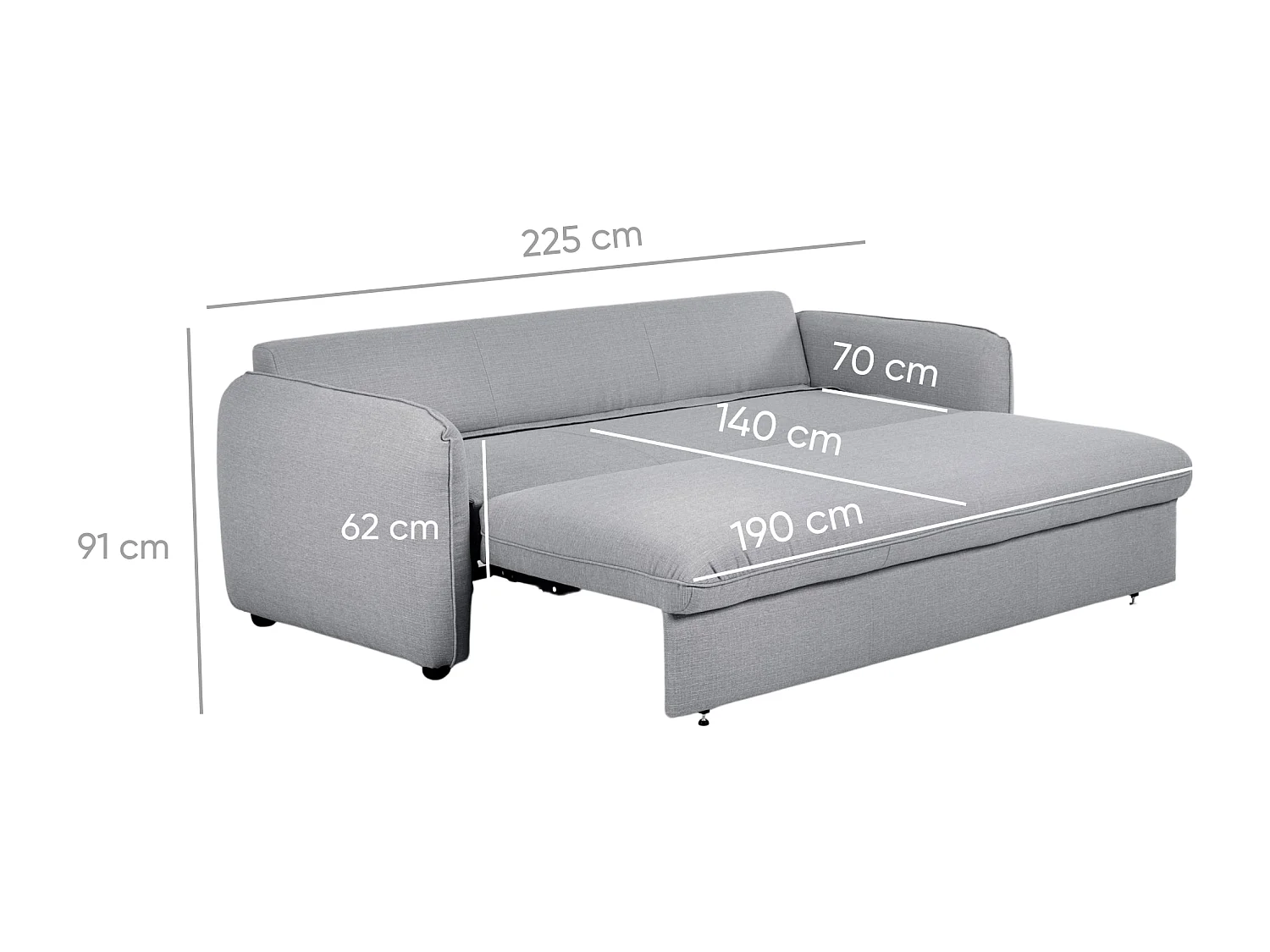 Sofá cama de 3 plazas - Sistema EasyBed