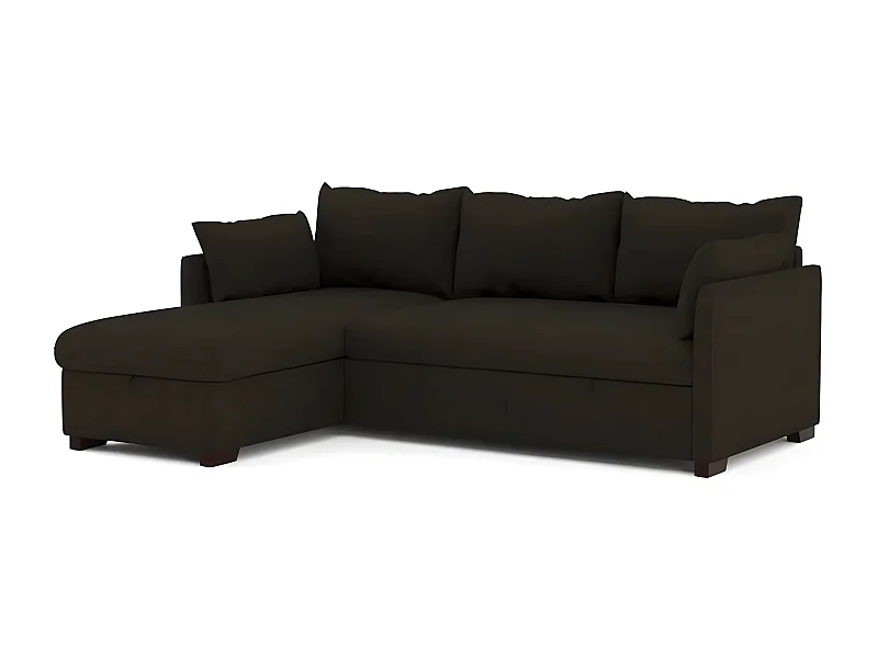 Sofa 3-sitziges wendbar  Chaiselongue aus Polyester braun
