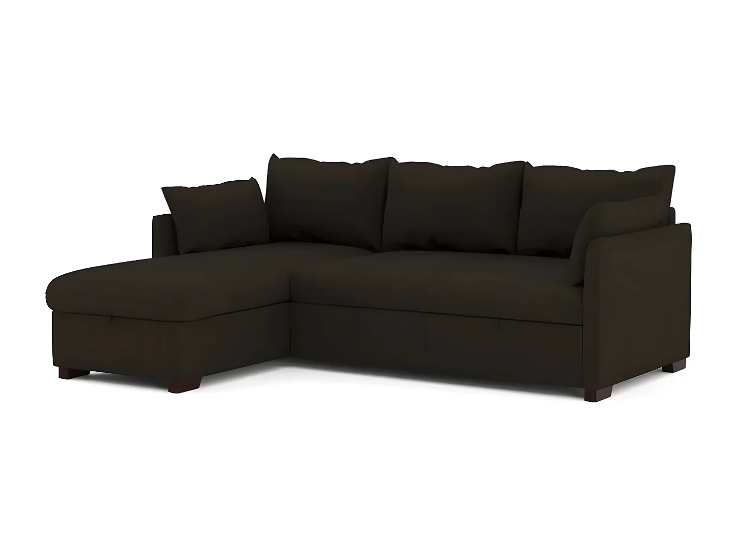 Sofa 3-sitziges wendbar  Chaiselongue aus Polyester braun