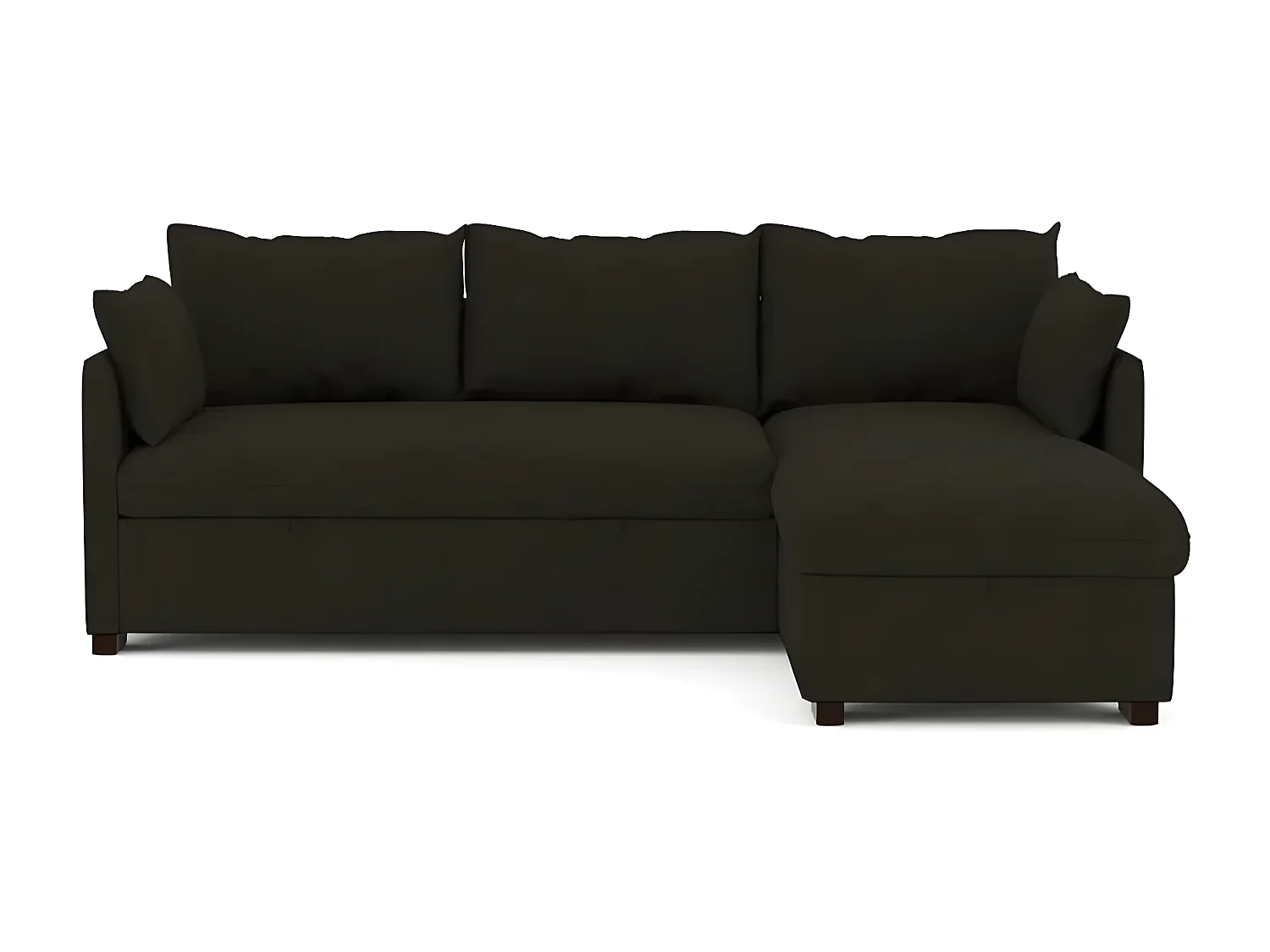 Sofa 3-sitziges wendbar  Chaiselongue aus Polyester braun