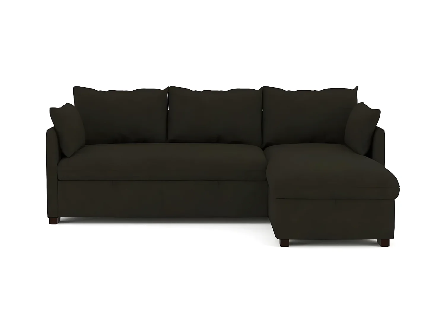 Divano 3 posti chaise longue reversibile in poliestere marrone