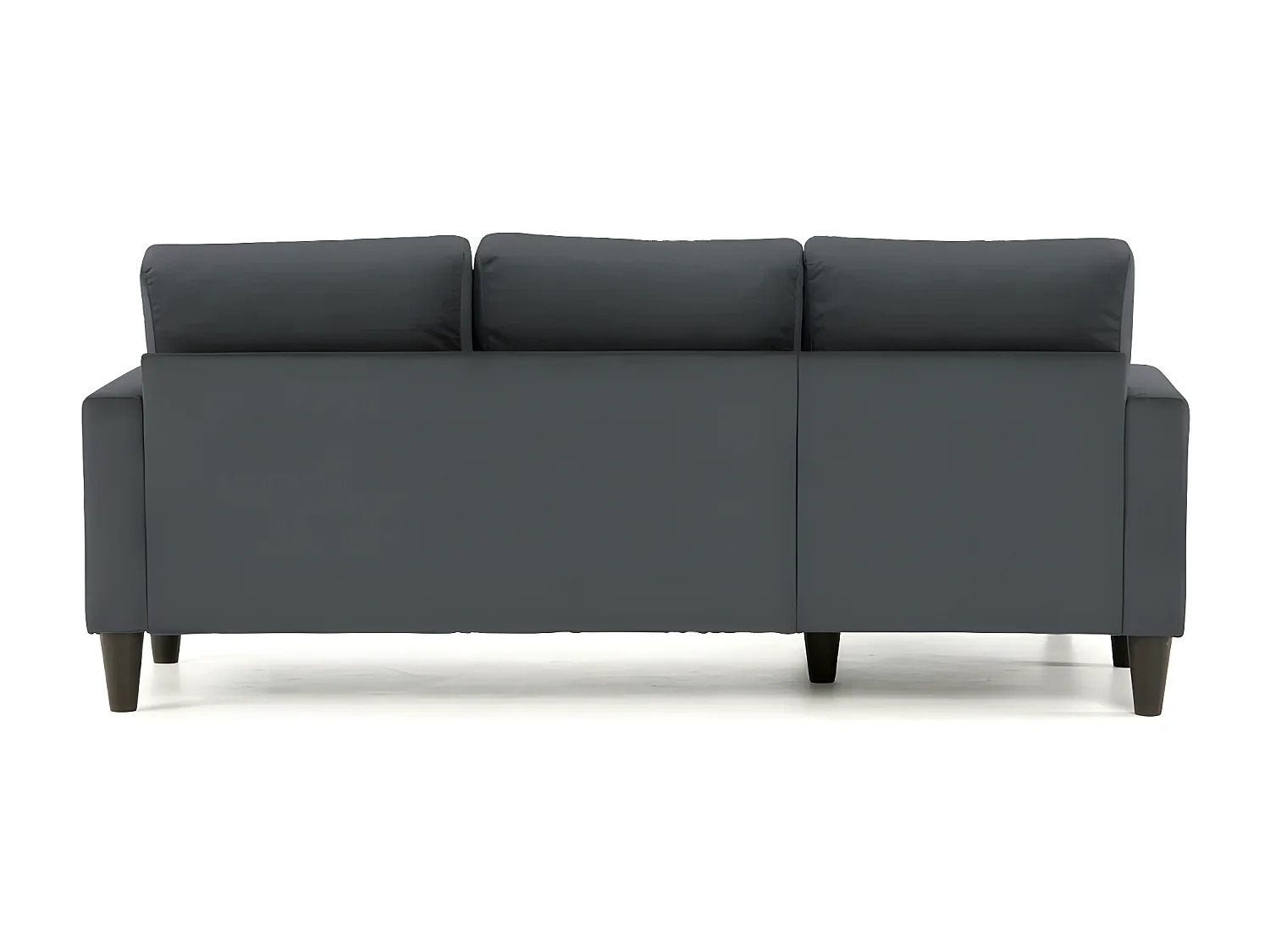 Sofa 3-Sitzer mit wendbarer Chaiselongue Polyester schwarzem