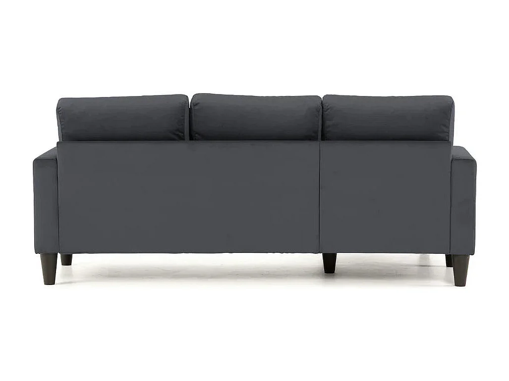Sofá chaise longue 3 plazas reversible poliéster gris oscuro