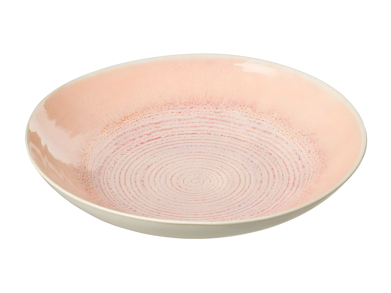 Assiette Creuse en Porcelaine "Lara" 25cm Saumon