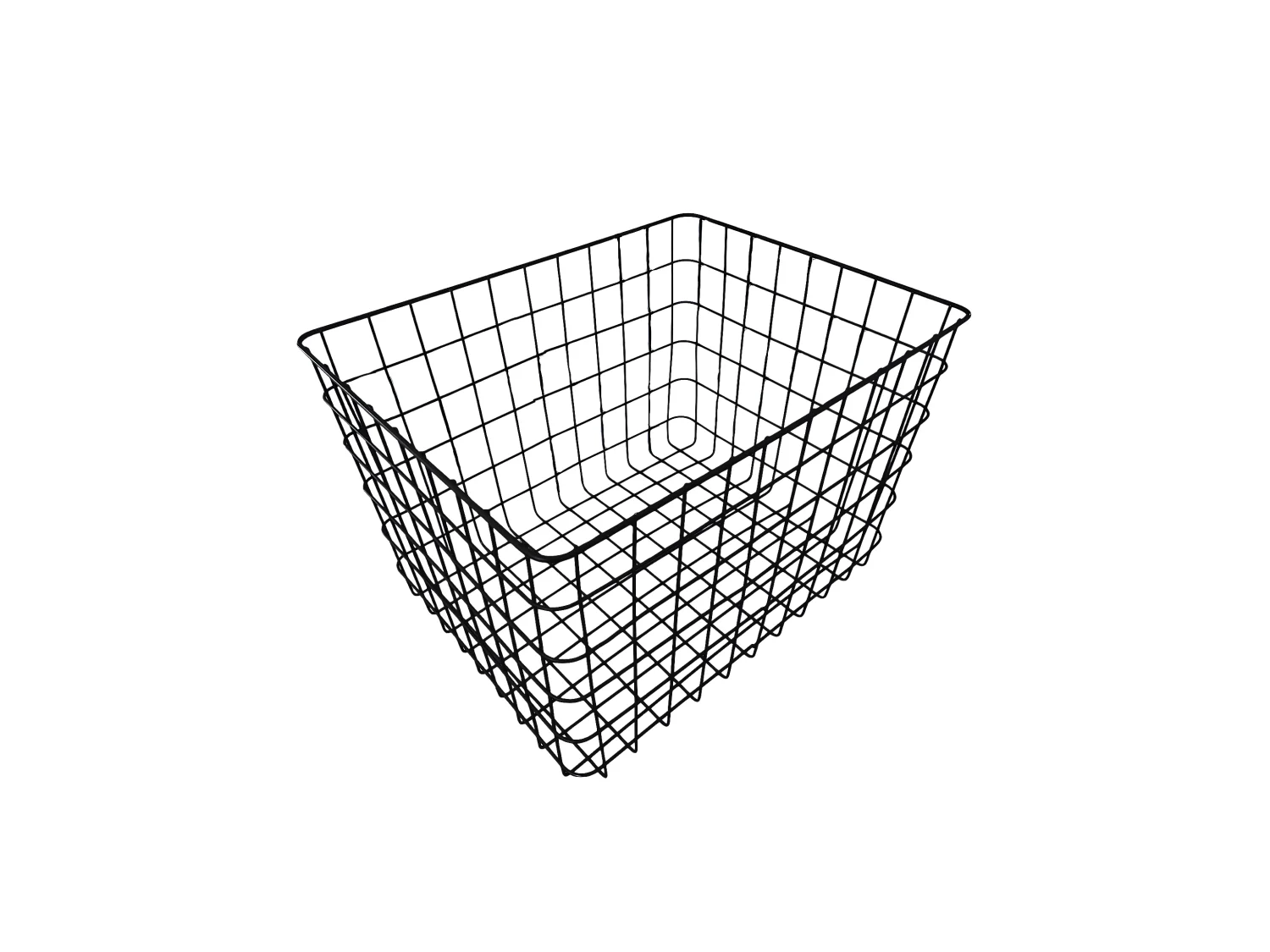 Cestino nero in filo metallico modello grande H28 cm