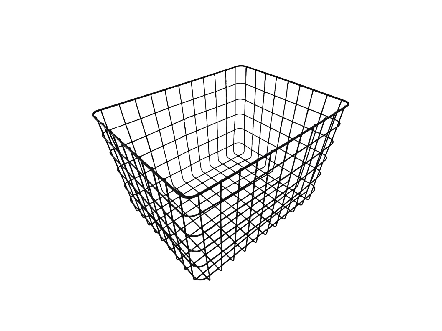 Cesta de alambre negra modelo grande H28 cm