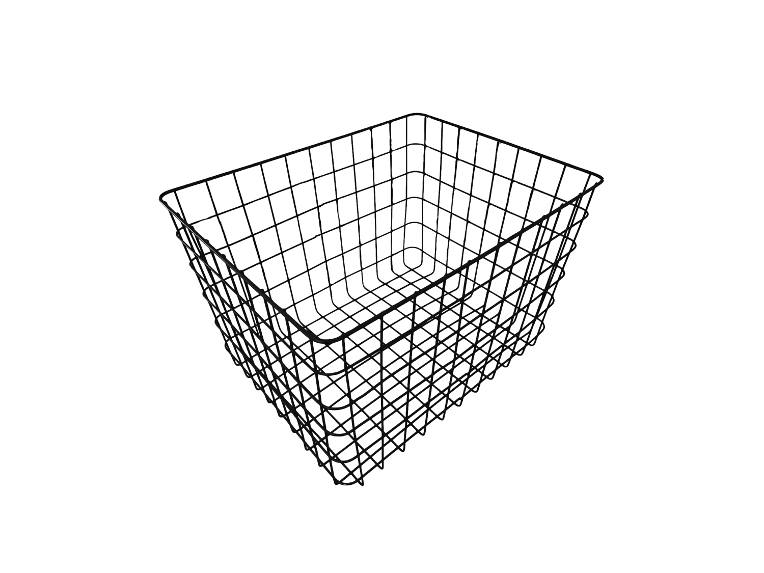 Panier filaire noir grand modèle - H28 cm