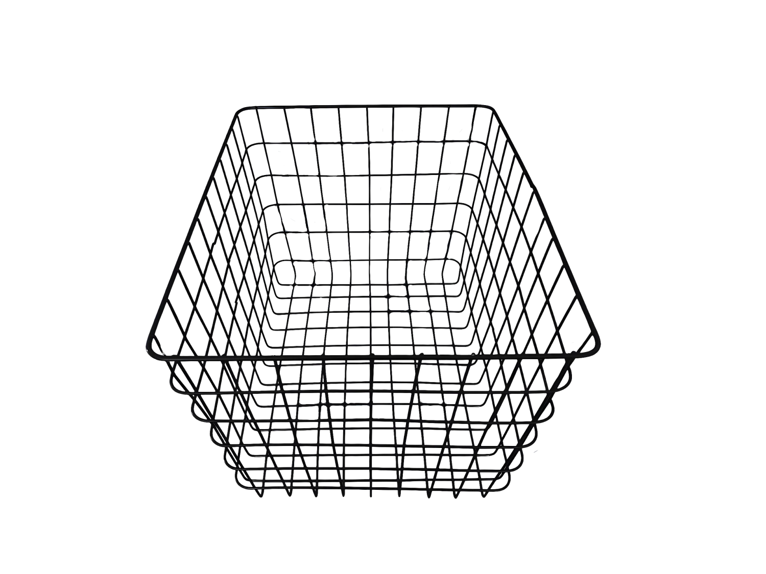 Panier filaire noir grand modèle - H28 cm