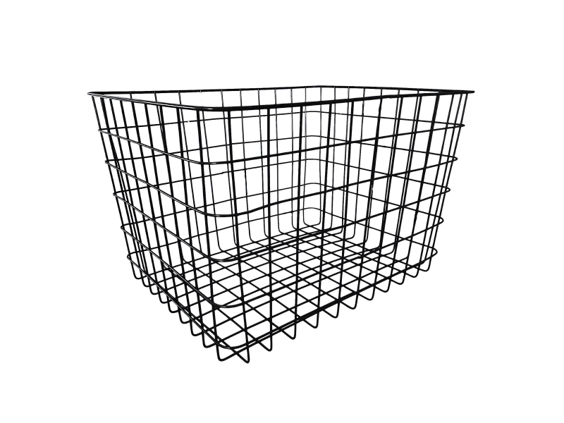 Cestino nero in filo metallico modello grande H28 cm