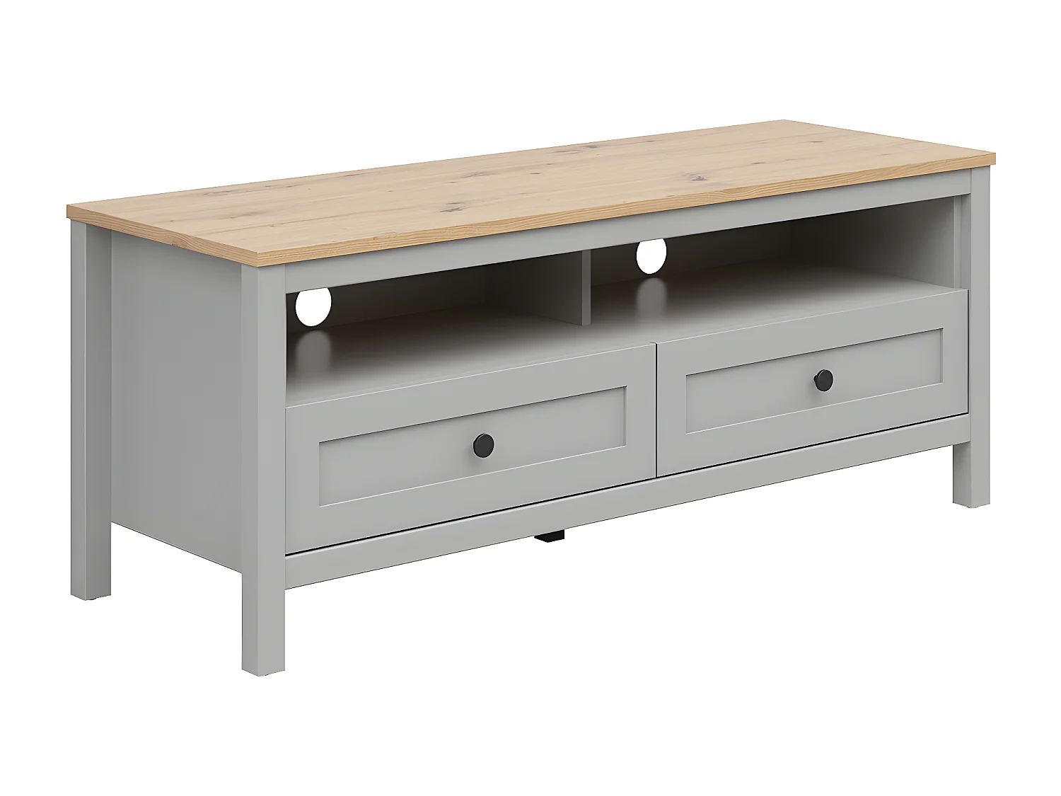 Juno 129 cm TV-meubel met 2 laden Grijs