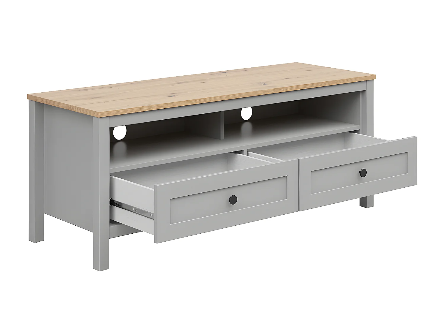 Juno 129 cm TV-meubel met 2 laden Grijs