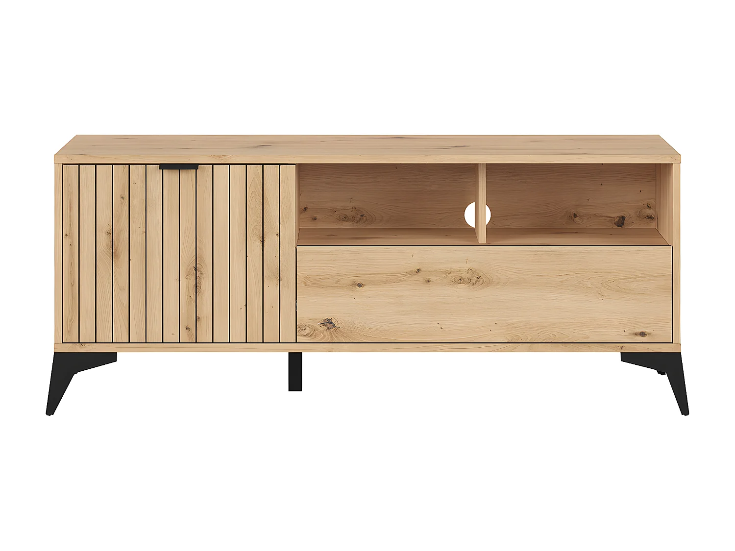Meuble TV 1 porte 1 tiroir 135 cm Mao Bois