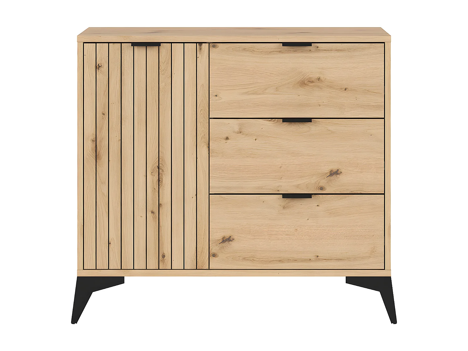 Buffet 1 porte 3 tiroirs Mao Bois