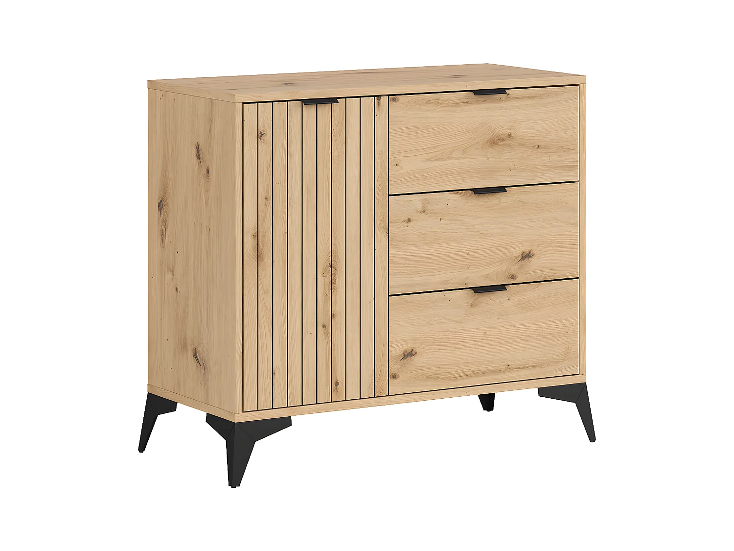 Mao Houten 1-deurs 3-lade dressoir