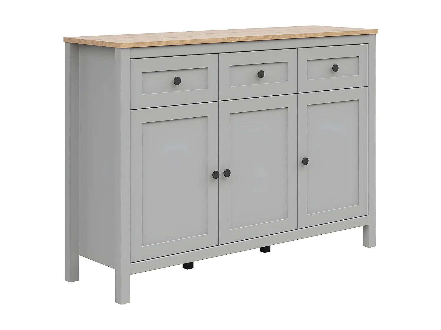 Buffet 3 ante 3 cassetti Juno grigio 93cm