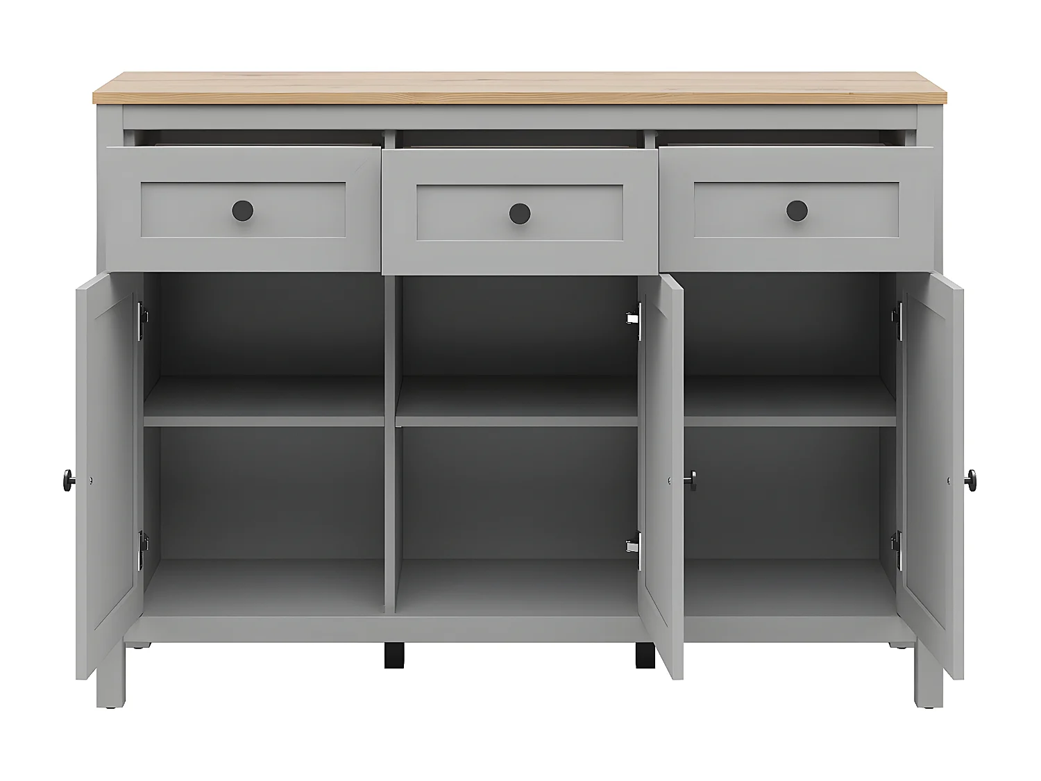 Buffet 3 ante 3 cassetti Juno grigio 93cm