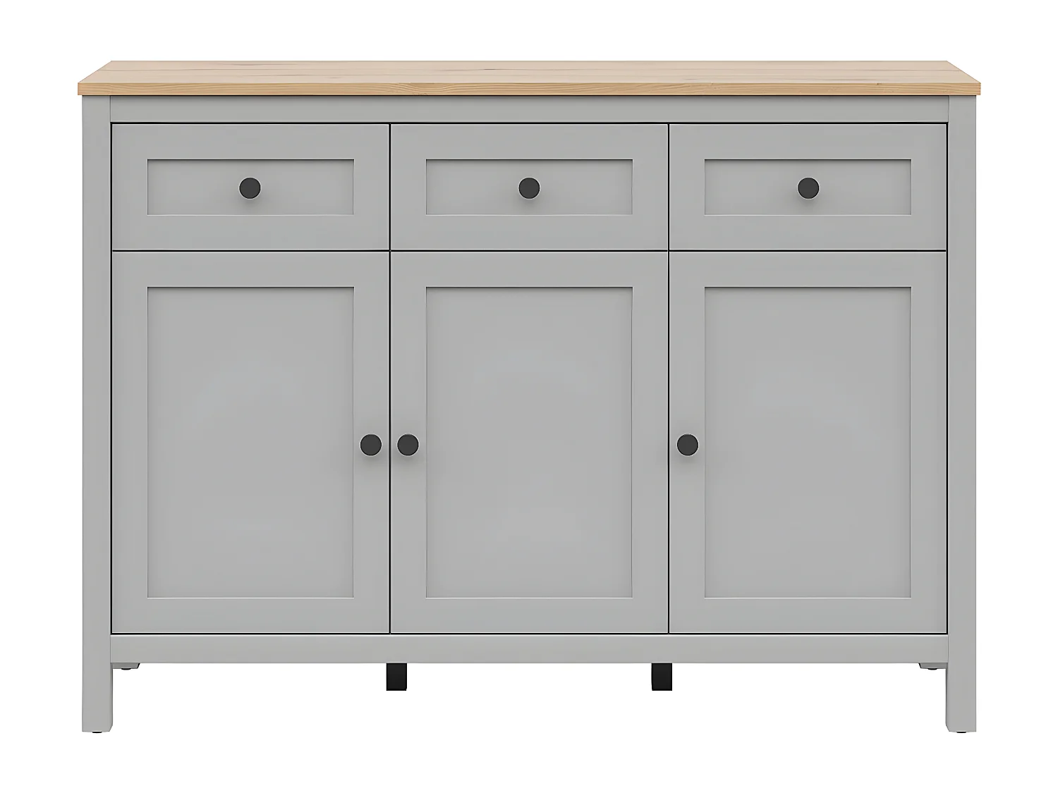 Buffet 3 ante 3 cassetti Juno grigio 93cm