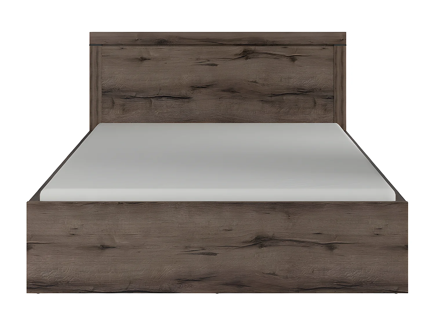 Lit coffre 140x200 sommier inclus Adam Bois foncé