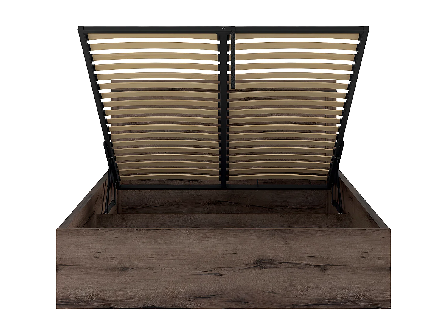 Lit coffre 140x200 sommier inclus Adam Bois foncé