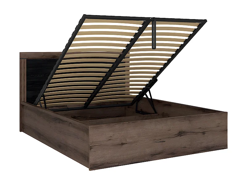 Letto con contenitore con base Adam marrone 140x200