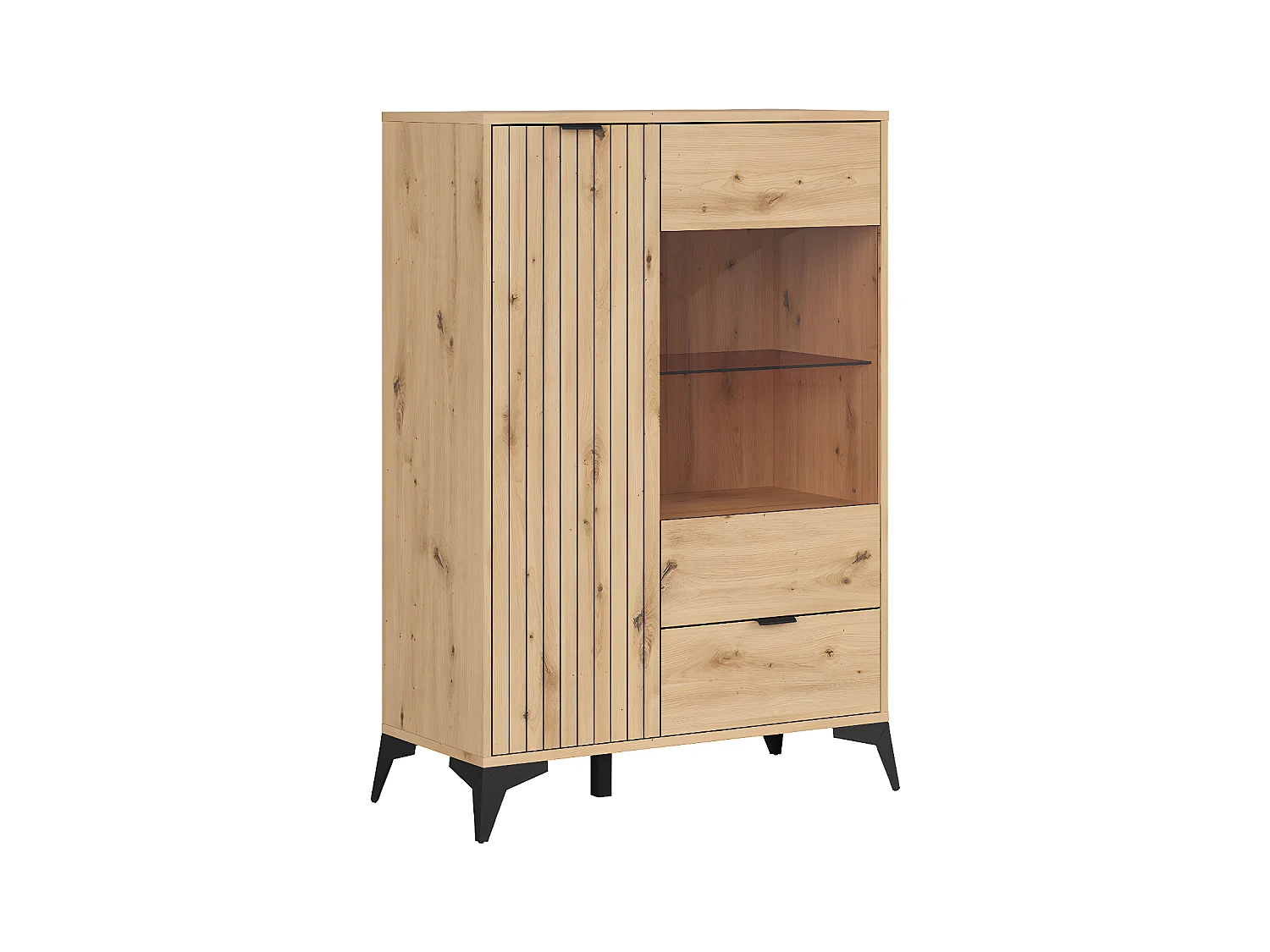 Vaisselier bas 2 portes 1 tiroir Mao Bois