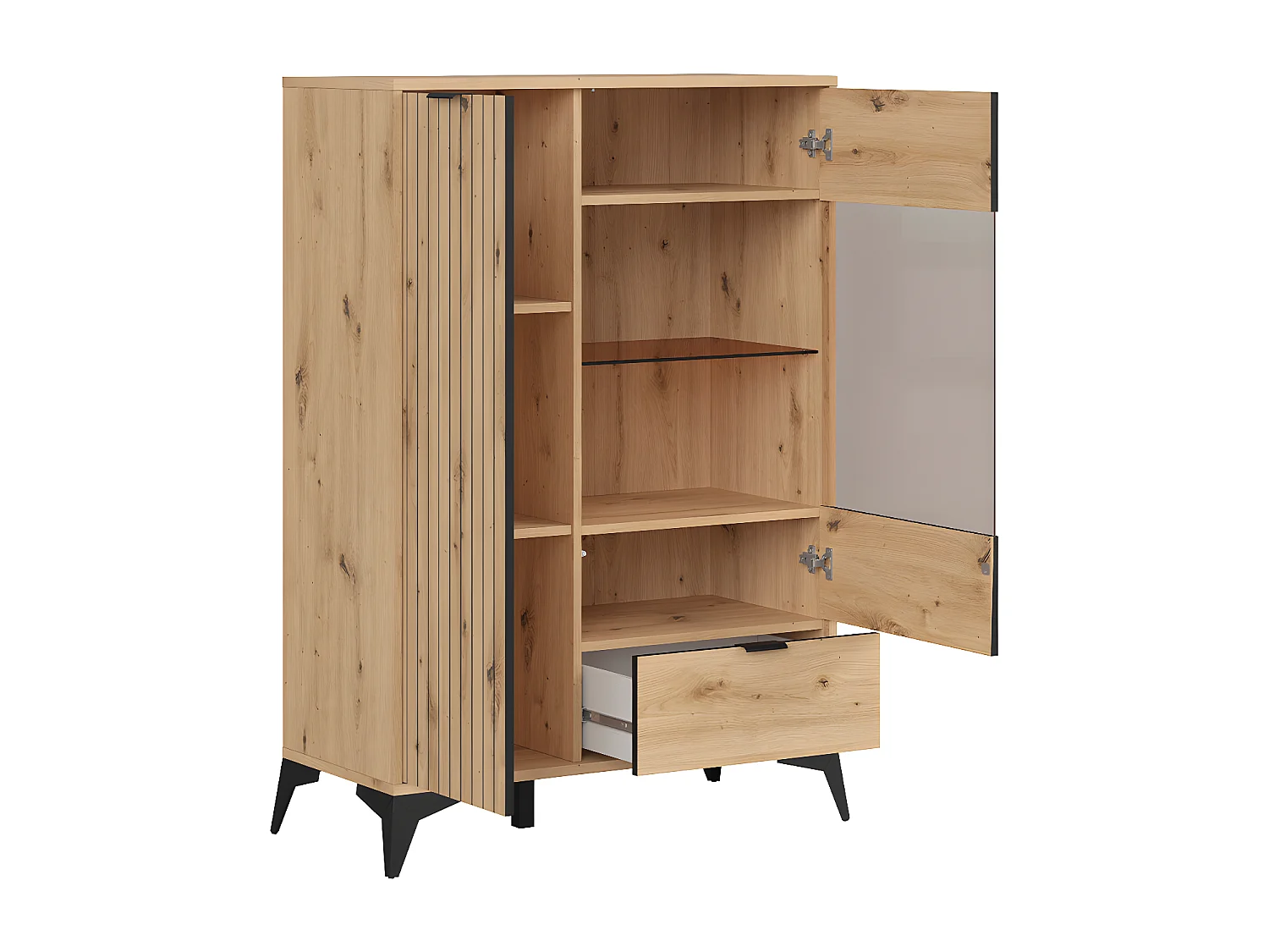 Credenza 2 ante 1 cassetto Mao marrone 133cm