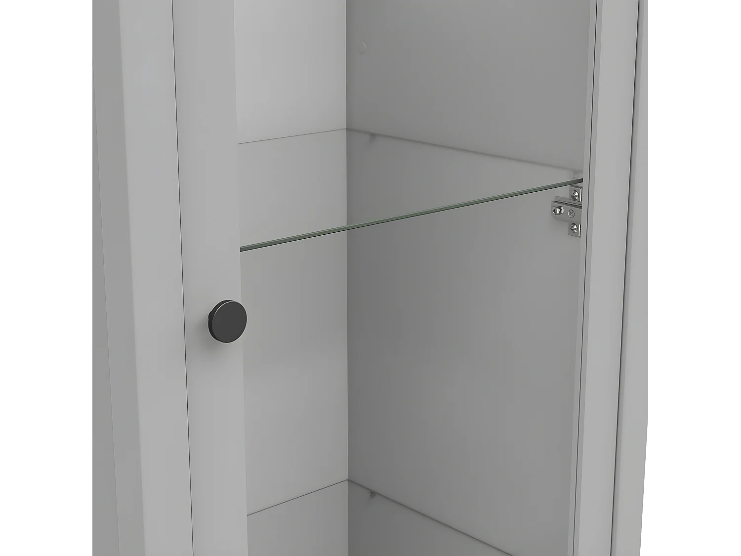 Vitrine 1 porte 1 tiroir Juno Gris