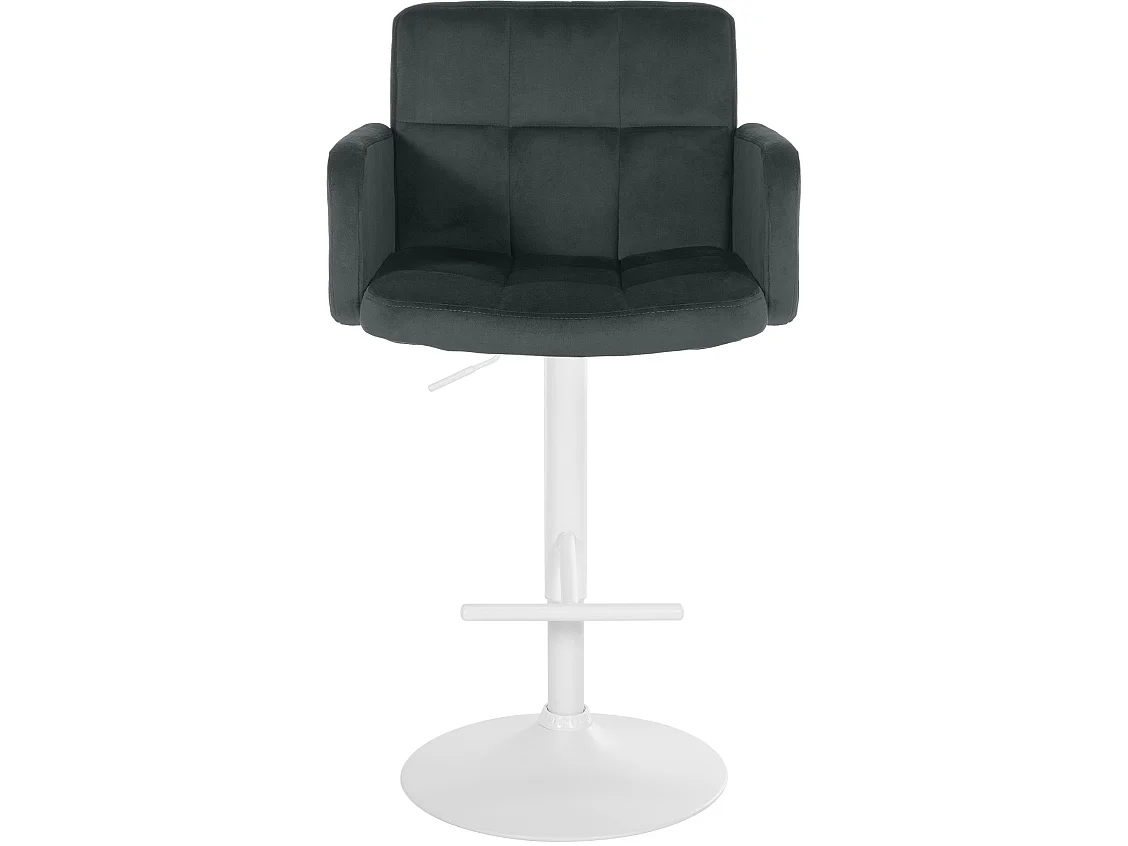 Tabouret de bar - Velours & Blanc - Gris foncé - Los Angeles