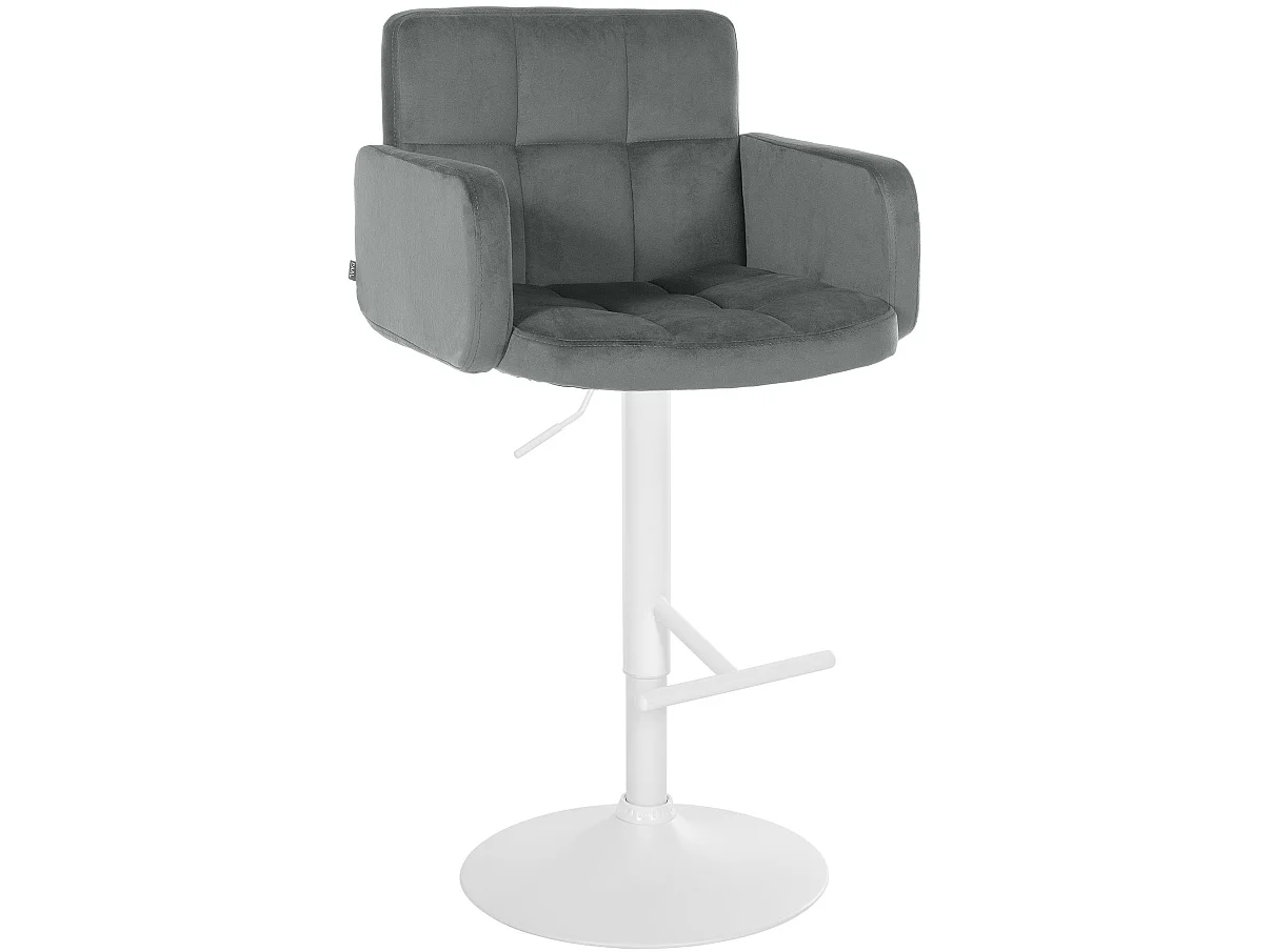 Tabouret de bar - Velours & Blanc - Gris - Los Angeles