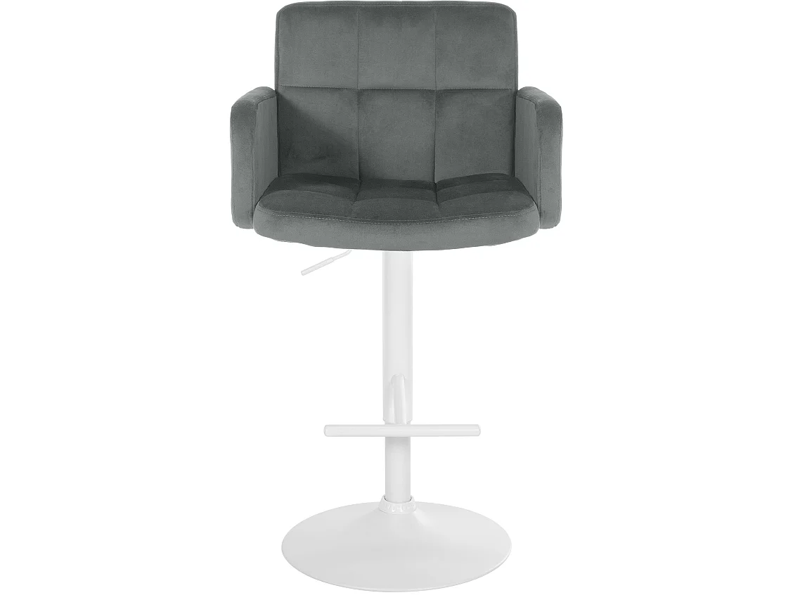Tabouret de bar - Velours & Blanc - Gris - Los Angeles