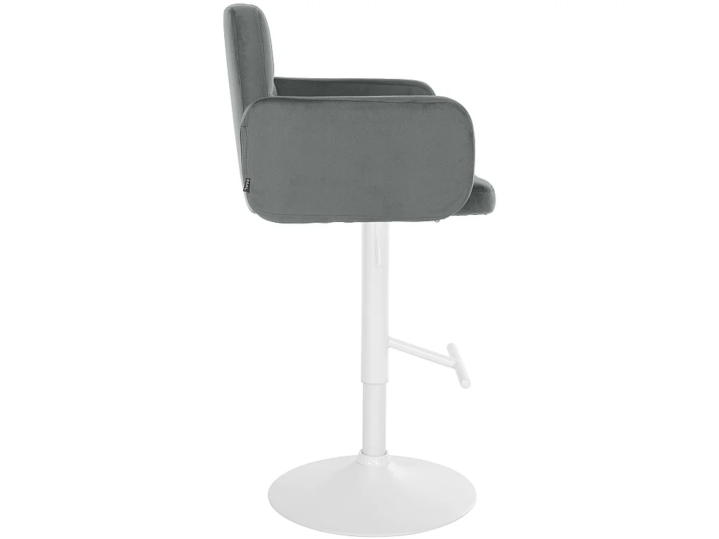 Tabouret de bar - Velours & Blanc - Gris - Los Angeles