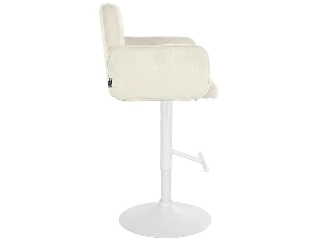 Tabouret de bar - Velours & Blanc - Crème - Los Angeles