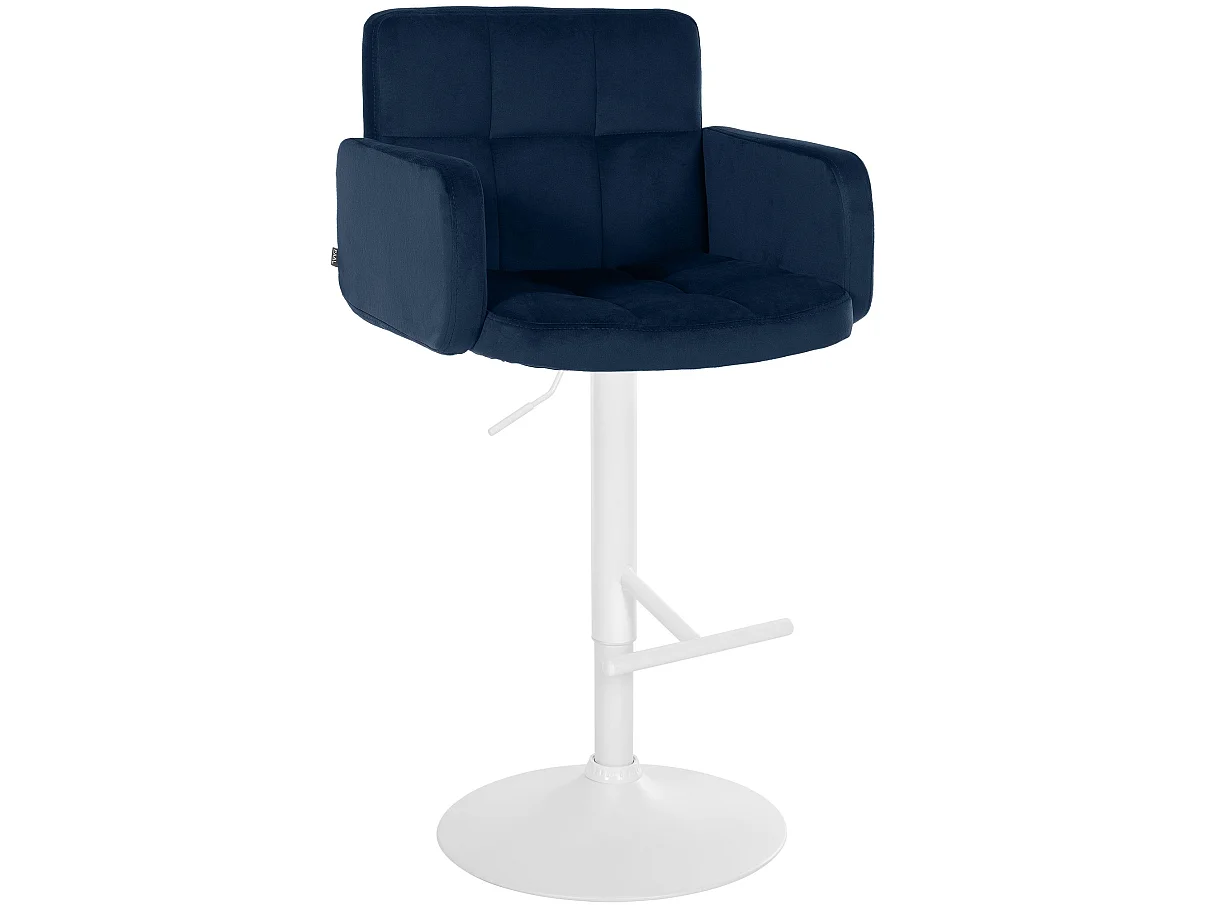Tabouret de bar - Velours & Blanc - Bleu - Los Angeles