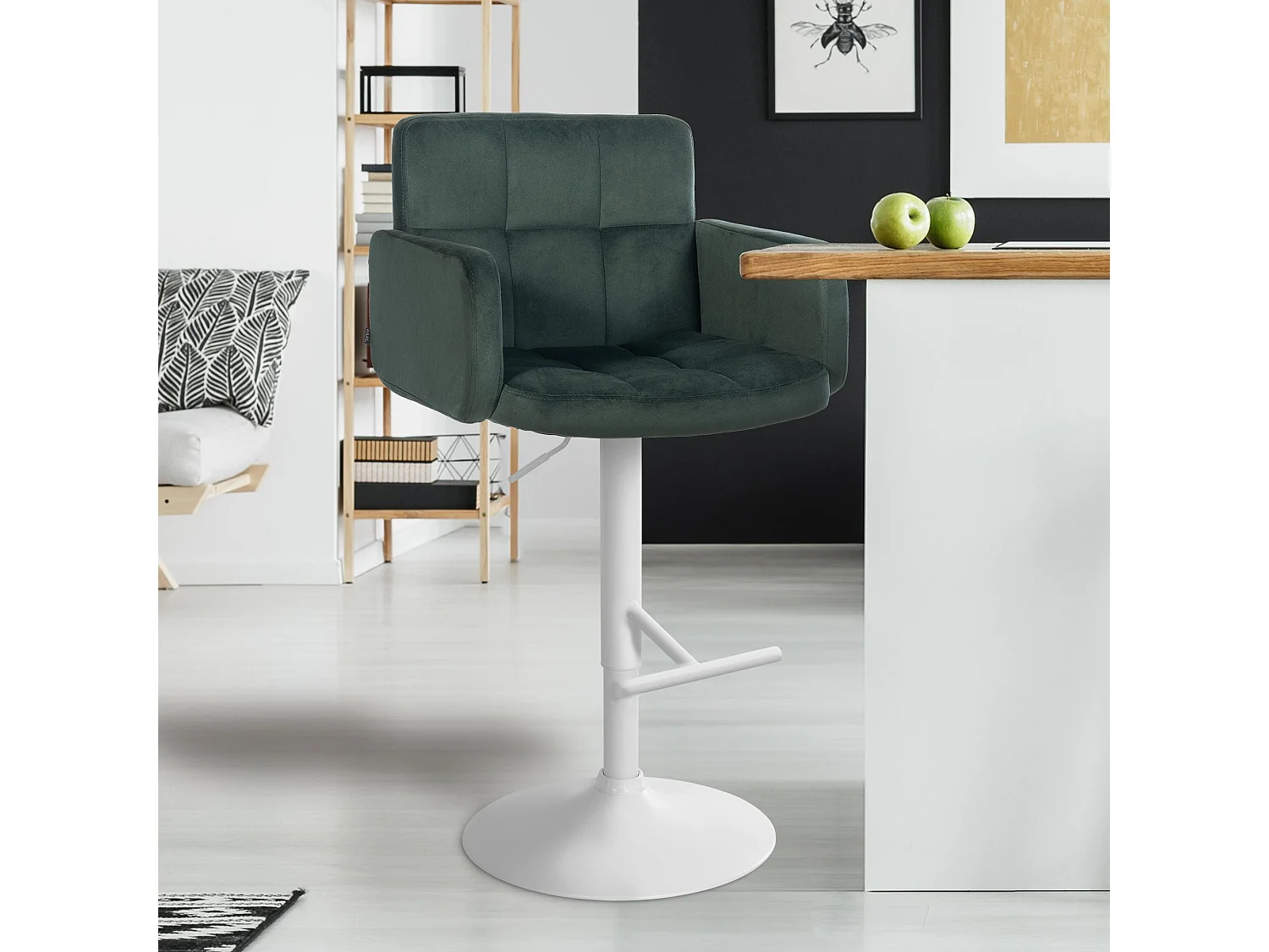 Tabouret de bar - Velours & Métal - Vert foncé - Los Angeles