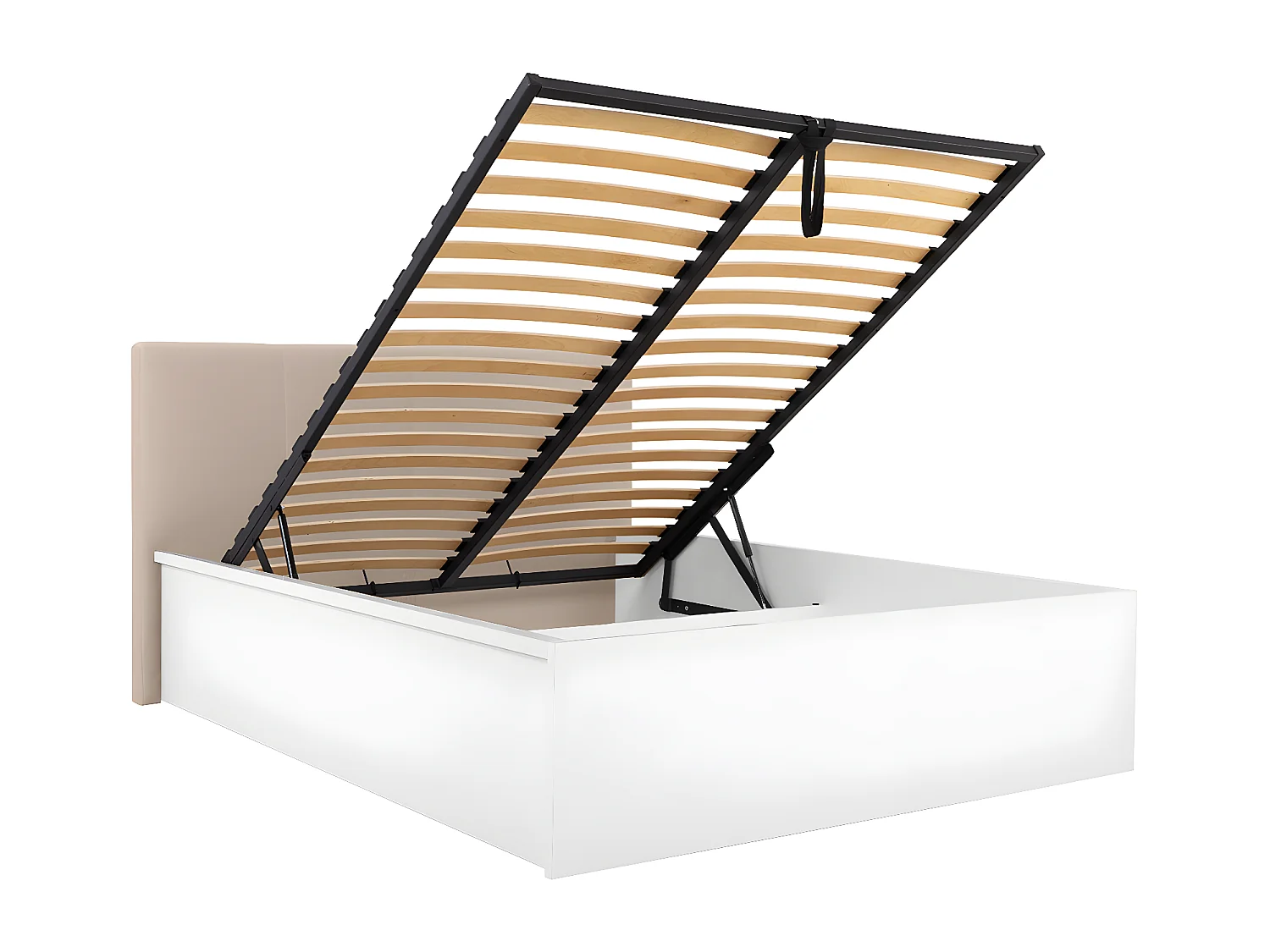 Letto con contenitore con base Edwin bianco 140x200