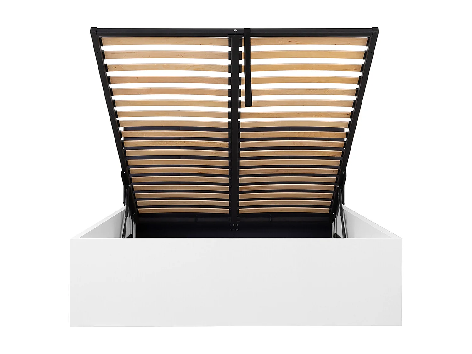 Lit coffre 140x200 tête de lit rembourrée sommier inclus Edwin Blanc et Noir