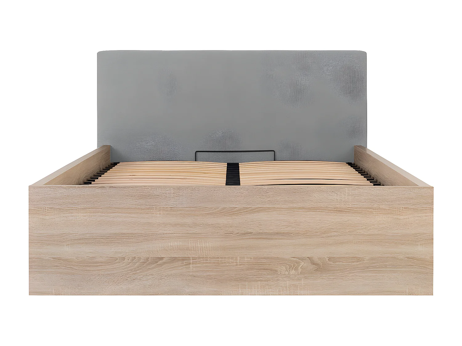 Edwin Bois Clair et Gris 140x200 bedstee met gestoffeerd hoofdbord en boxspring