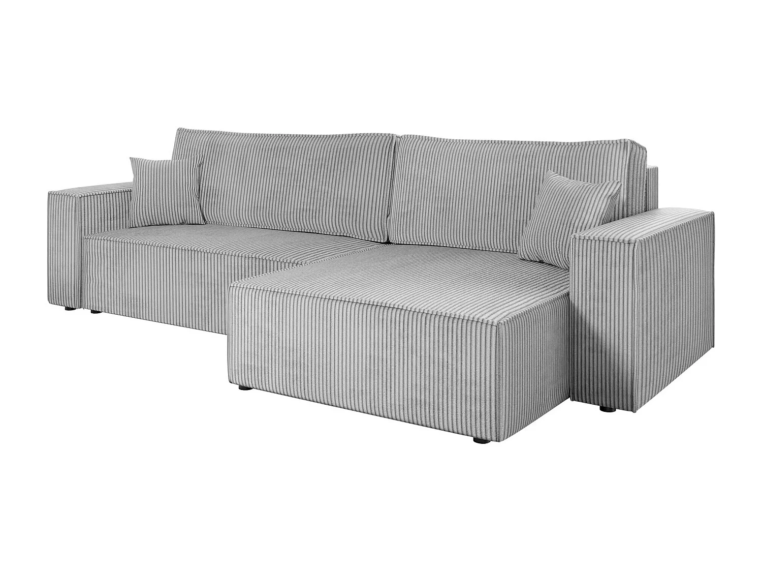 Sofá rinconero Shelton 107, Gris, Función de descanso, Almacenaje, 272x145x82cm