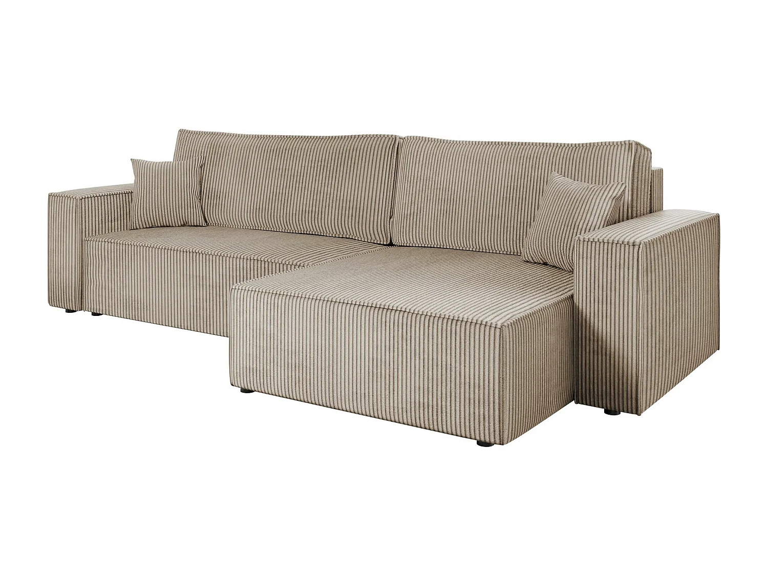 Sofá de canto Shelton 107, Castanho claro, Funcionalidade de dormir