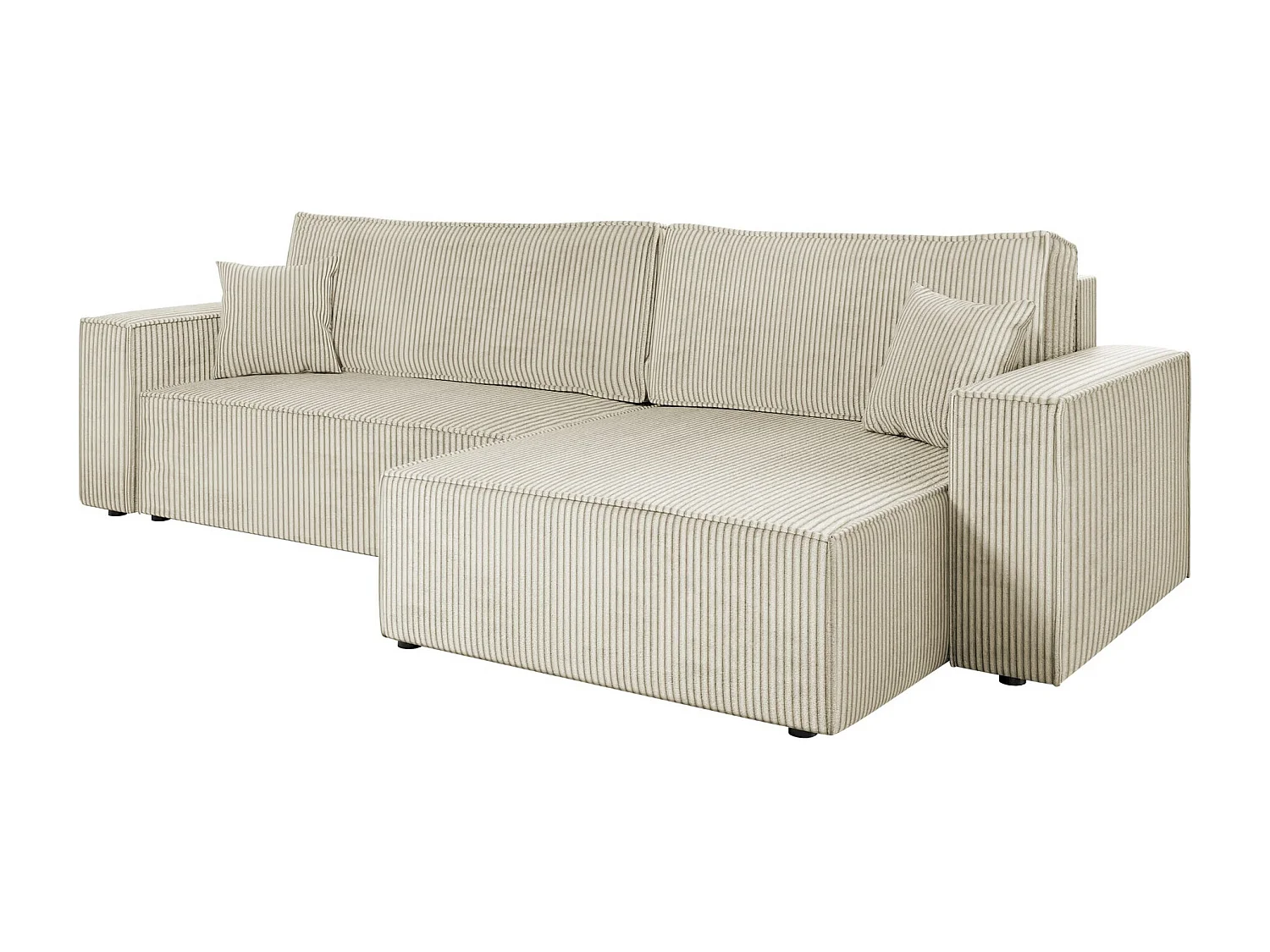 Canapé d'angle Shelton 107, Brun clair, Fonction de couchage, Boîte de literie, 272x145cm