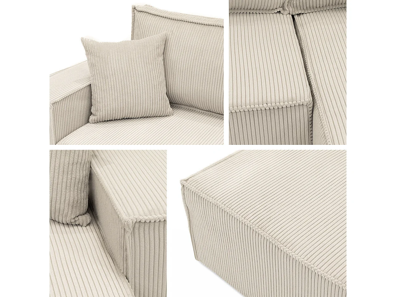 Canapé d'angle Shelton 107, Brun clair, Fonction de couchage, Boîte de literie, 272x145cm