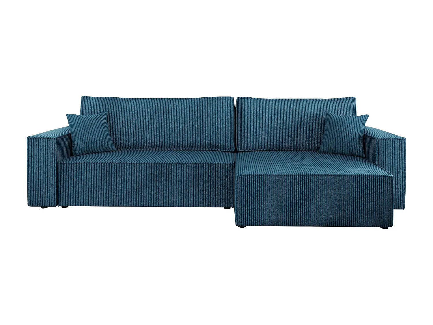 Sofá rinconero Shelton 107, Azul, Función de descanso, Almacenaje, 272x145x82cm