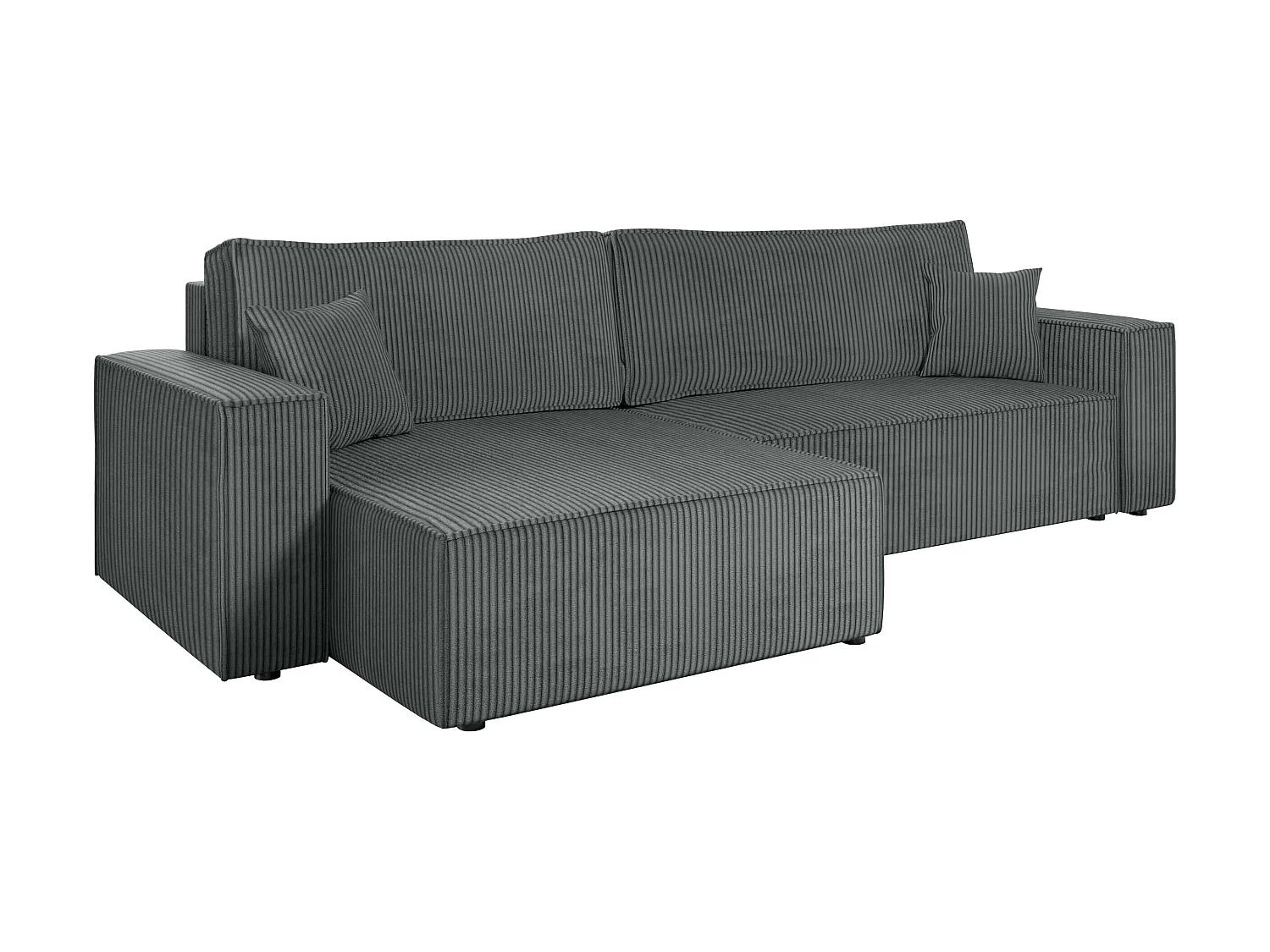Sofá rinconero Vespes II, Gris oscuro, Función de descanso, Almacenaje