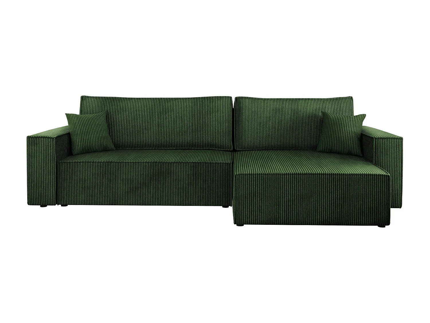 Canapé d'angle Shelton 107, Vert, Fonction de couchage, Boîte de literie, 272x145x82cm