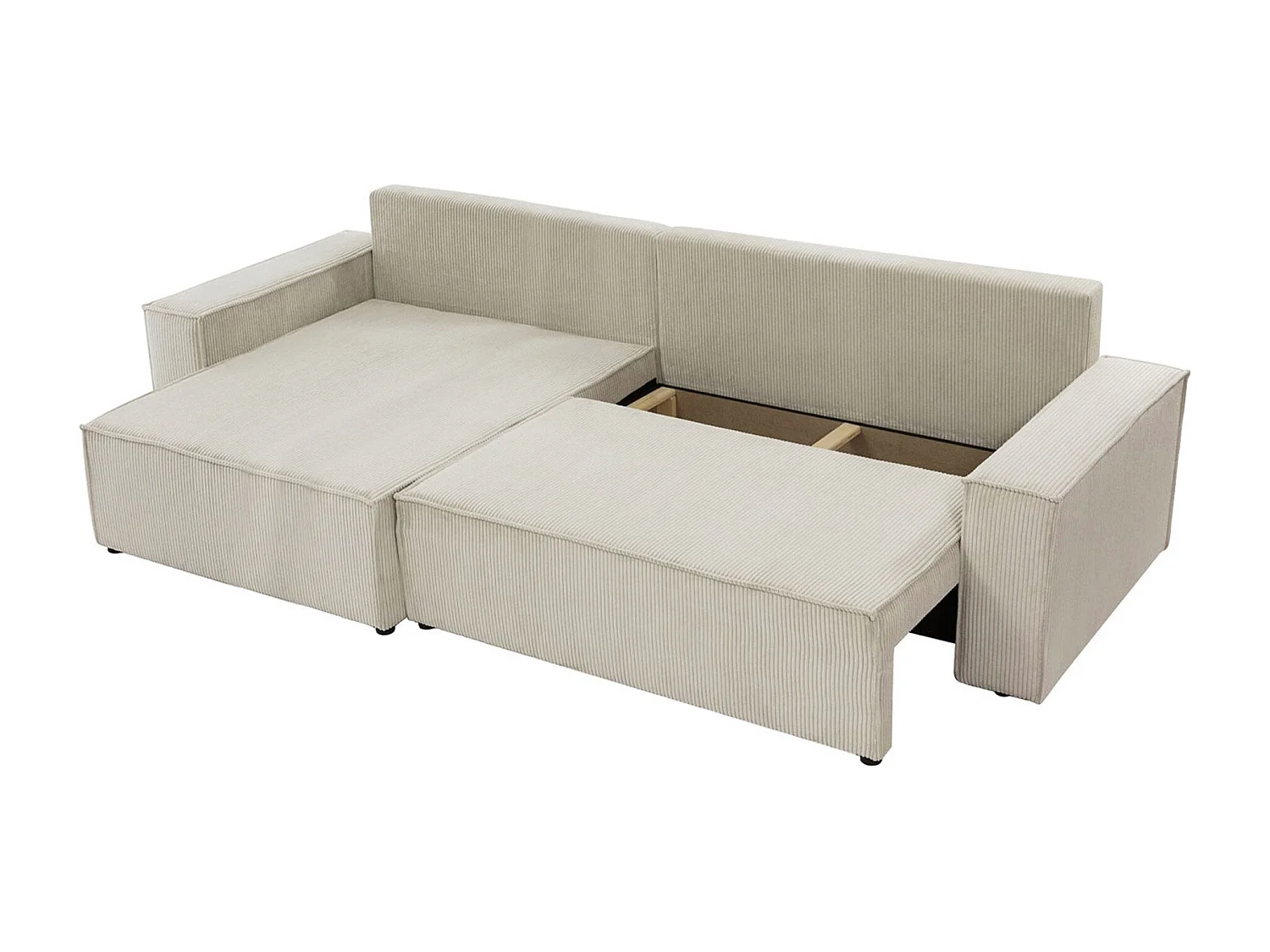 Canapé d'angle Shelton 107, Vert, Fonction de couchage, Boîte de literie, 272x145x82cm