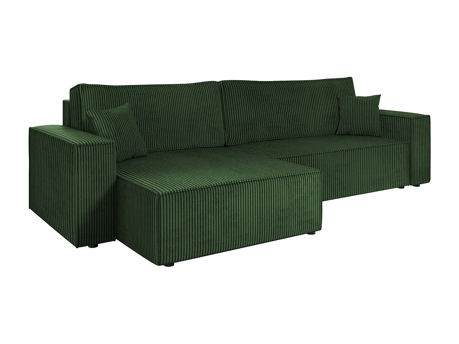 Canapé d'angle Shelton 107, Vert, Disponible, 272x145x82cm