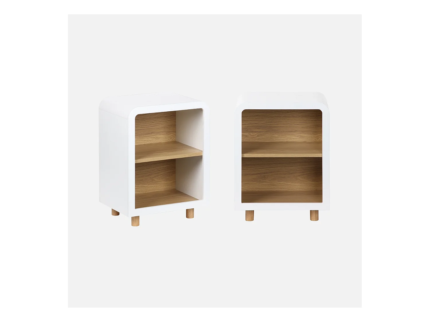 Lot de 2 tables de chevet effet bois 2 niches