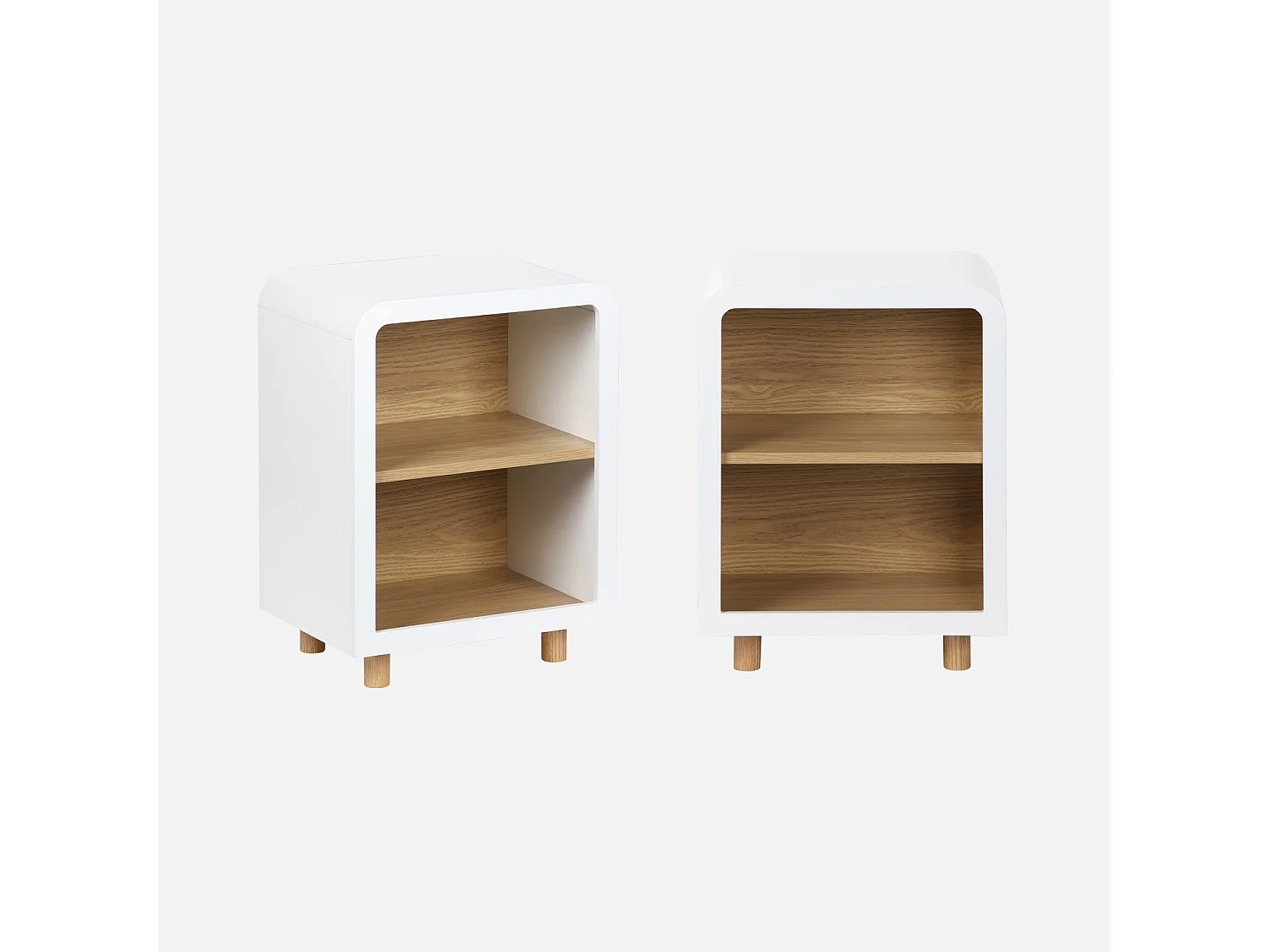 Lot de 2 tables de chevet effet bois 2 niches