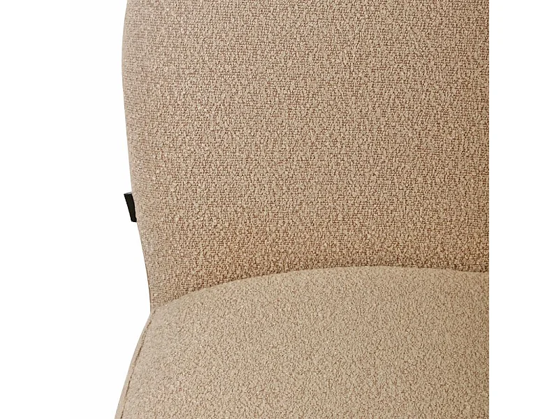 Lot de 2 chaises rotatives 180° en tissu beige et métal noir - JULIEN