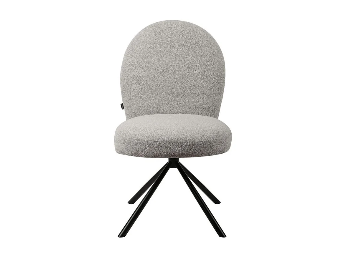 Lot de 2 chaises rotatives 180° en tissu gris et métal noir - JULIEN